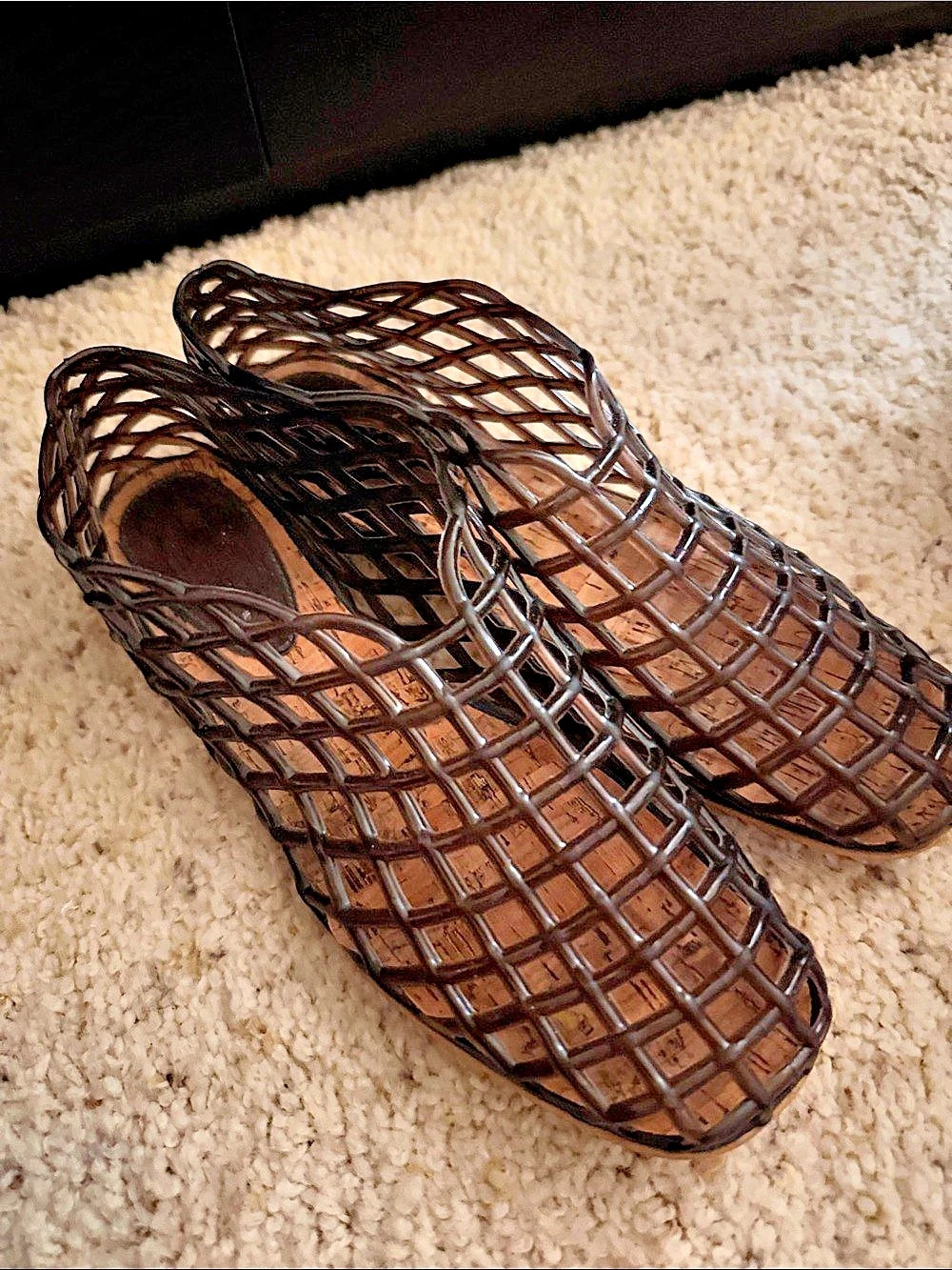 Woven Brown Mules US 8